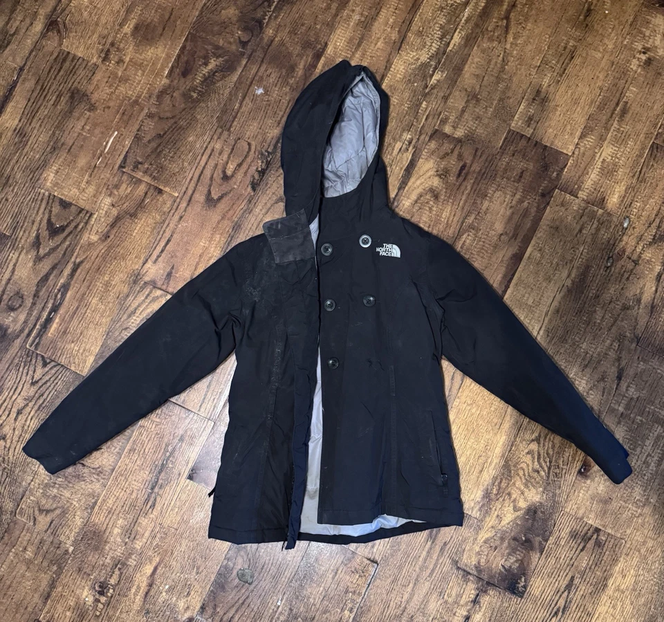 Abrigo de invierno North Face Down para niñas talla mediana 10/12 negro Foto 4 de 4