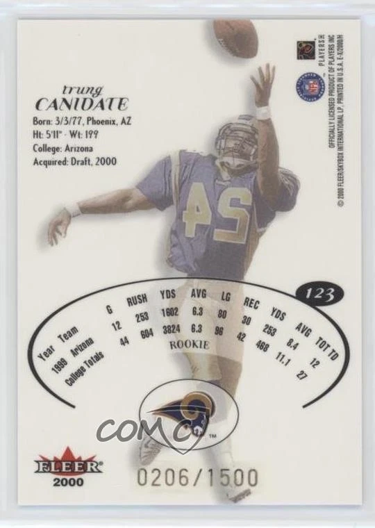 2000 EX /1500 Trung Canidate #123 Rookie RC - Image 2 of 2