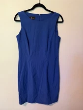 AB Studio Blue Sleeveless Sheath Dress Size 10 EUC