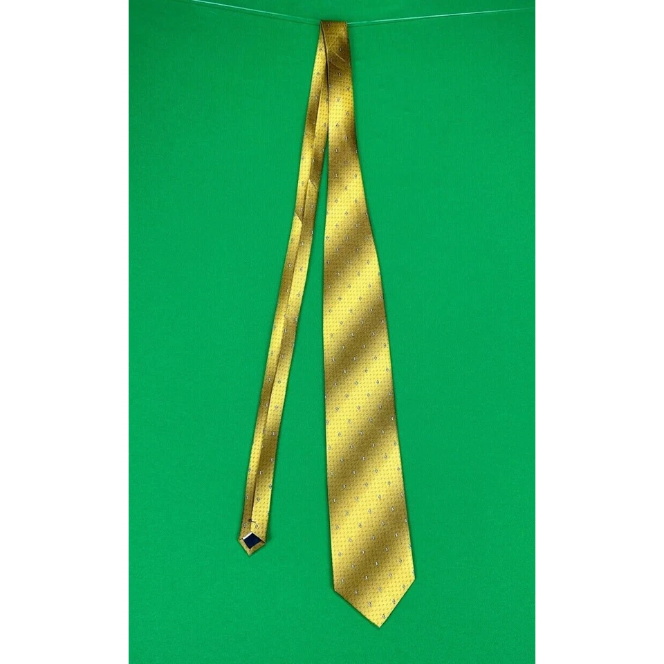 Corbata Romario Manzini a rayas de diamantes amarillos Foto 2 de 4