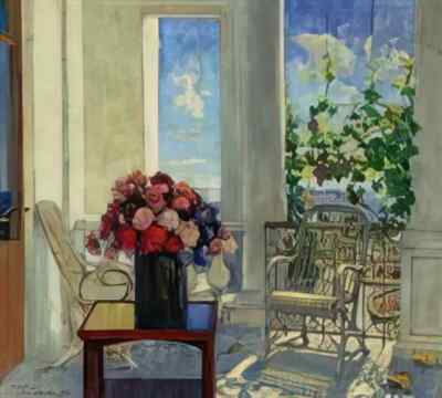 Konstantin Gorbatov A3 Foto Blumen auf der Veranda