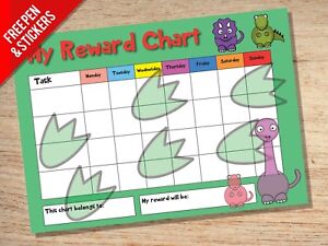 Dinosaur Reward Chart And Stickers