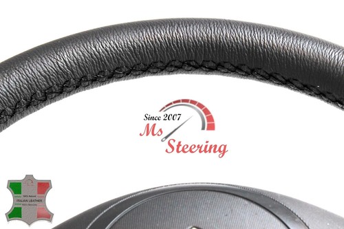FOR AUSTIN MINI CLUBMAN 1275 15'' - BLACK LEATHER STEERING WHEEL COVER, BLACK 2 - Picture 9 of 12