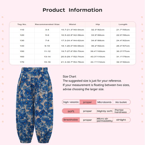 Boys Girls Trousers Printed Pants Chiffon Bloomers Unisex Sweatpants Soft Kids - Picture 25 of 35