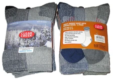 6 Pairs Mens Merino Wool Blend Heavy Duty Cushioned Mid Calf Thermal Boot Socks