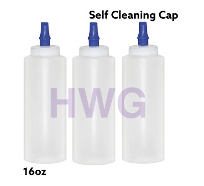 Squeeze dispenser 16oz Bottle With Self Cleaning Cap Wax Polish Compound  3 Pack