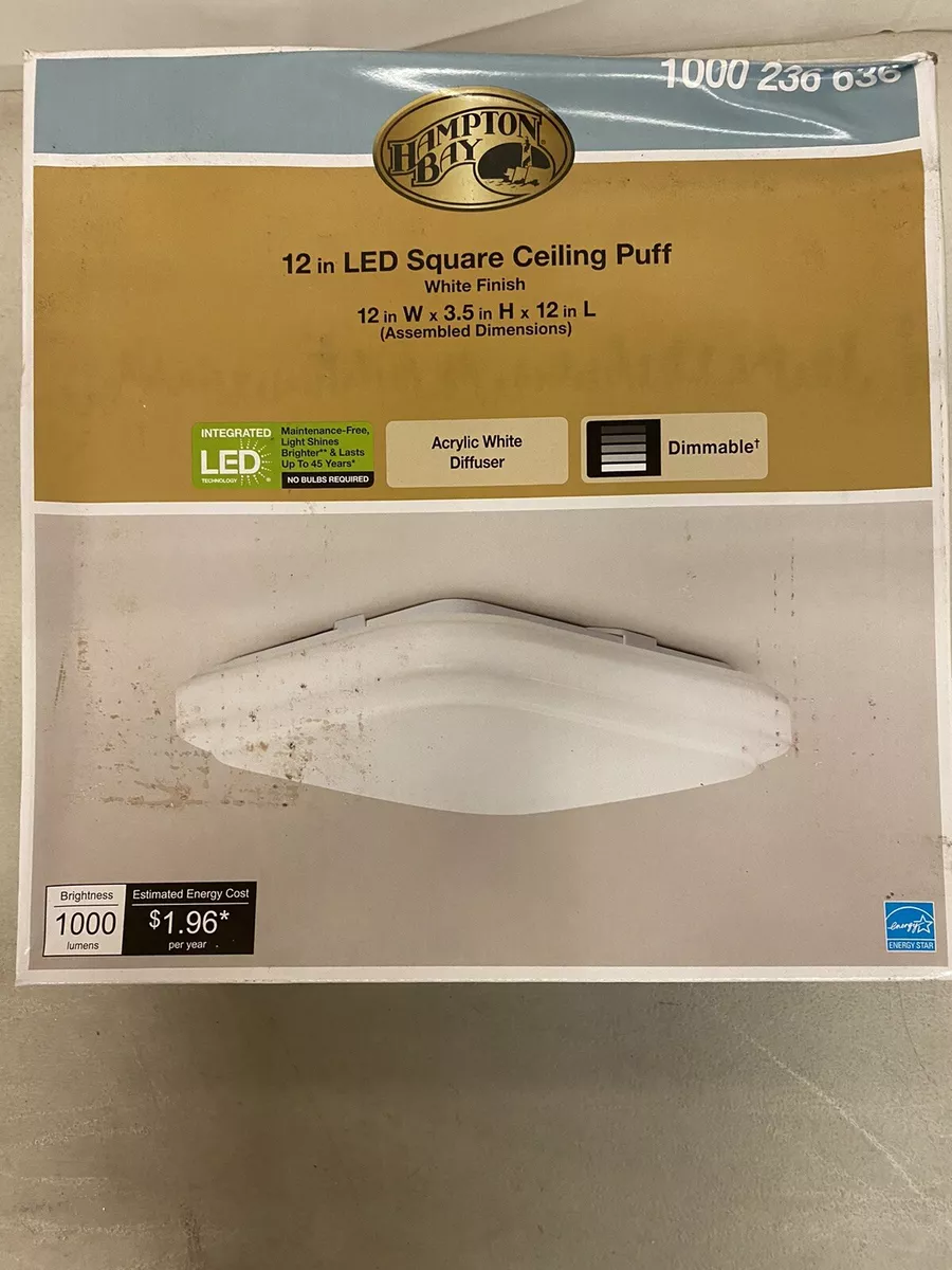 NEW HAMPTON BAY 12 in. 14 Watt Square LED Flush Mount Ceiling