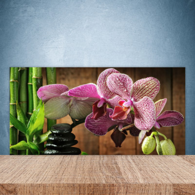 Kchenrckwand aus Glas 100x50cm ESG Spritzschutz Blumen Bambus Steine  Pflanzen | eBay.de
