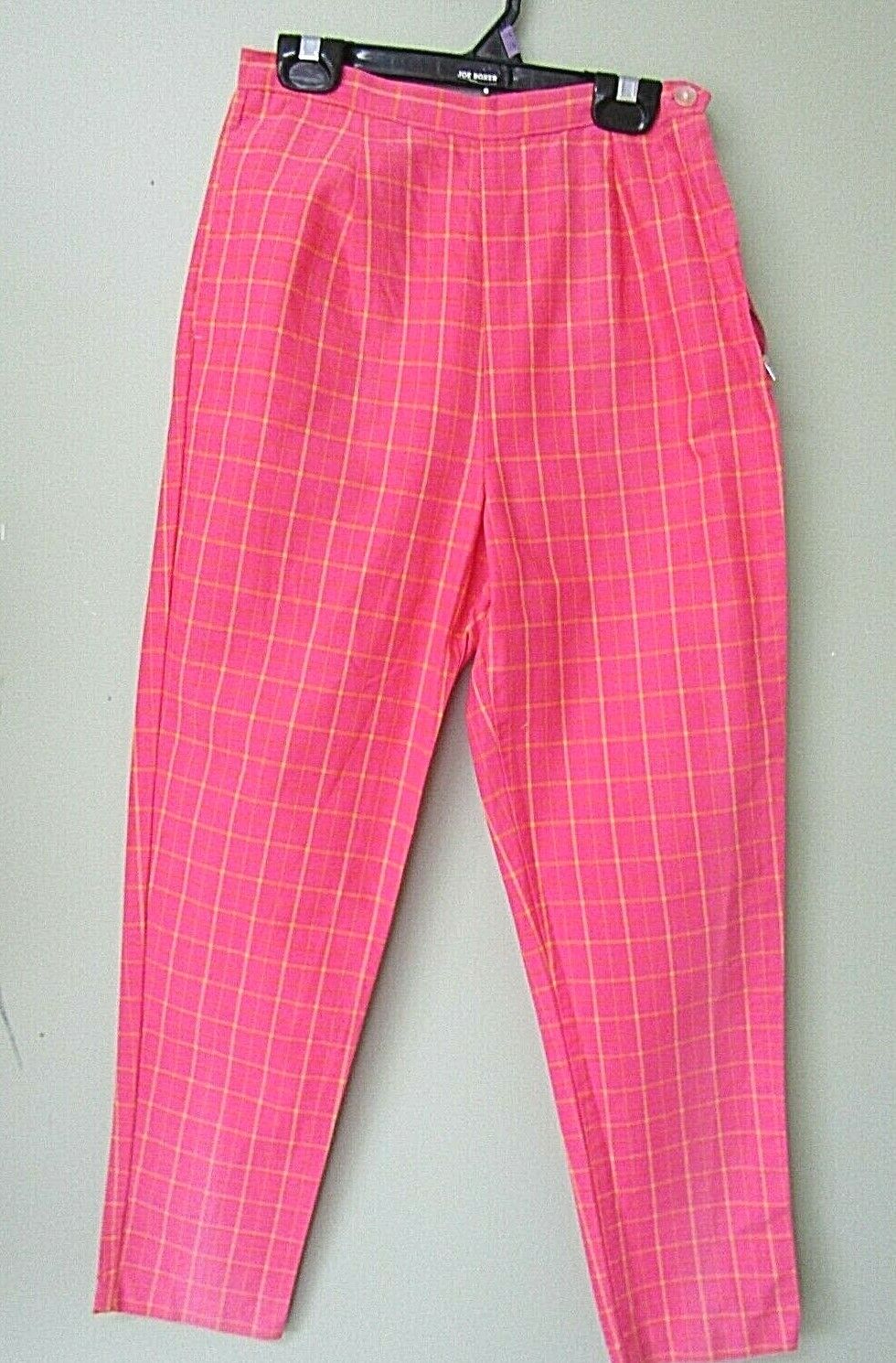 VINTAGE 1950'S PINK & Sales of SALE items from new works YELLOW LEG Max 45% OFF PANTS COTTON PLAID STRAIGHT