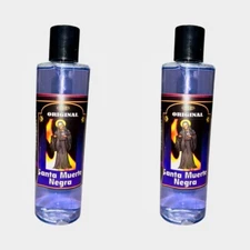 2PACK- SANTA MUERTE NEGRA Agua Espiritual Para Limpias Spiritual Water 16 oz