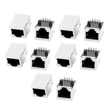 10 Pcs RJ45 Modular Jack 8P8C PCB Mount Socket Network Connectors Couplers