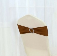 brown spandex chair bands sashes chair ties bow ribbons wedding birthday decor