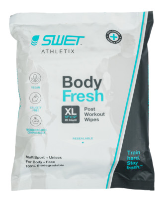 BodyFresh - Post-workout XL body wipes. Biodegradable, Rinse-free, Alcohol-free.