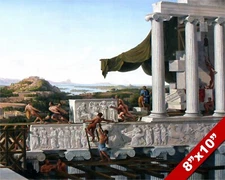 BUILDING ANCIENT ROMAN TEMPLE ARCHITECTURE PAINTING ART REAL CANVAS PRINT