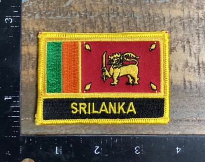 Vintage SRILANKA Country National Flag Emblem Embroidered Iron-On Patch