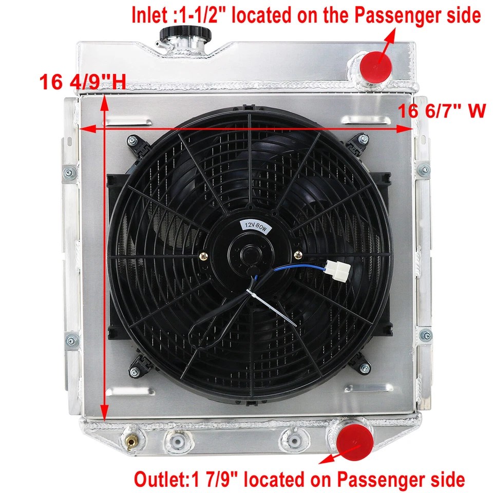 4 Row Radiator Shroud Fan For Ford Mustang Falcon Mercury Comet 1963 ~ 1966 1964 — 第 2/4 张图片