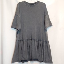 American Eagle AEO Gray Drop Waist Knee Length Oversized Babydoll Dress. Size S