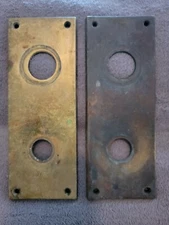 Vintage Pair RUSSWIN Fordham Door Knob Back Plates 8"x3⅛" 1900s Door Decor - D