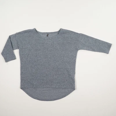 ONLY Damen Pullover Gr. M grau blau schwarz meliert Rundhals 3/4 Ärmel Strickpul - Bild 1 von 4