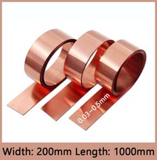 99.9 T2 Pure Copper Metal Sheet Roll Foil Plate Strip Thickness 0.03mm 0.5mm