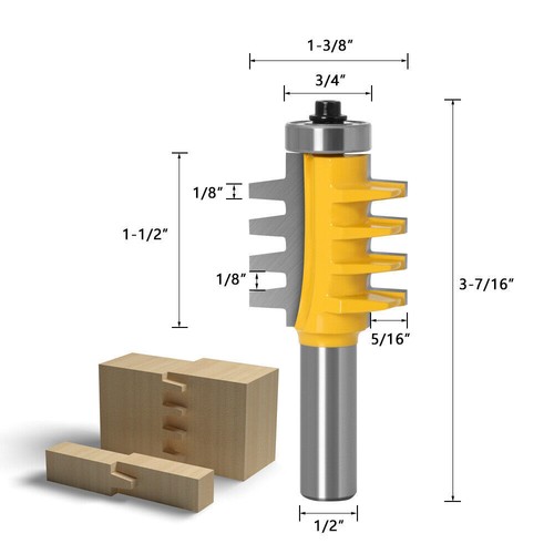 3PCS Woodworking Router Bit Milling Cutter 3 Teeth T Shaped Tenon Square Tooth - Picture 16 of 20