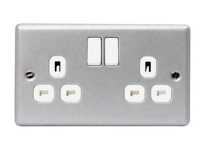 Masterplug Metal Clad Switched Socket 2-Gang 13A MSTMC522