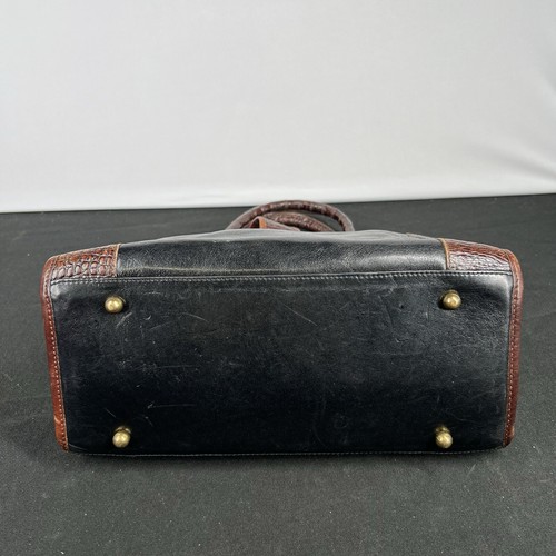 Sac à main femme Brahmin sac à main cuir alligator marron noir bandoulière - Photo 11/22
