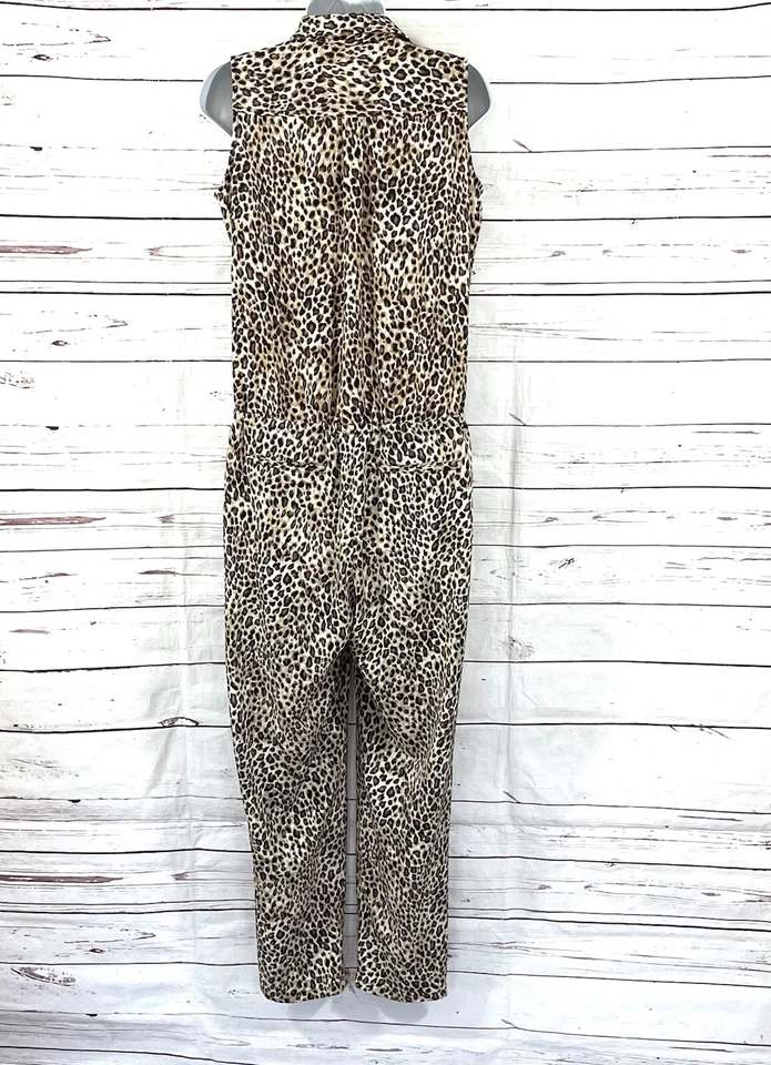 Женский комбинезон Lauren Ralph Lauren с 6 коричневыми леопардовыми принтами без рукавов - Изображение 4 из 4