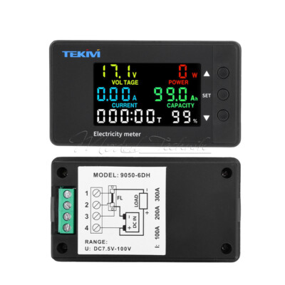 Multi-function Digital DC Voltage Ammeter Power Meter DC7.5-100V 20/100/200/300A