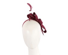 Burgundy felt bow autumn  winter racing fascinator Max Alexander RRP 129