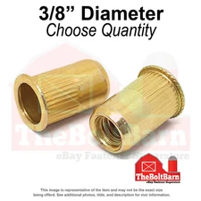 3/8"-16 Steel Small Flange Knurled Body Rivet Nuts Zinc Yellow (Pick Quantity)