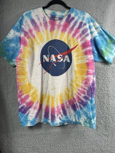 NASA Space Center T-Shirt Logo Tie Dye Kurzarm XL Herren Chemie