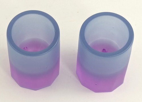 (2) Blau/Lila GITD Schnapsgläser fassen jeweils 1/2 Unzen Handarbeit mit lebensmittelechtem Harz - Bild 2 von 5