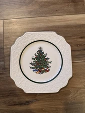 CUTHBERTSON DICKENS ORIGINAL  CHRISTMAS TREE  EMBOSSED 8.5” PLATE  ENGLAND