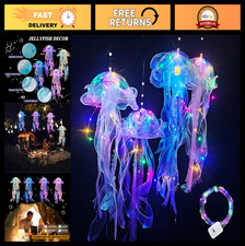 Colorful Jellyfish Lanterns - 4 Pcs Hanging Lights for Mermaid Party Decor