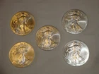LOT of 5 - 2015 American Silver Eagle $1 BU Coins - 1oz .999 Silver