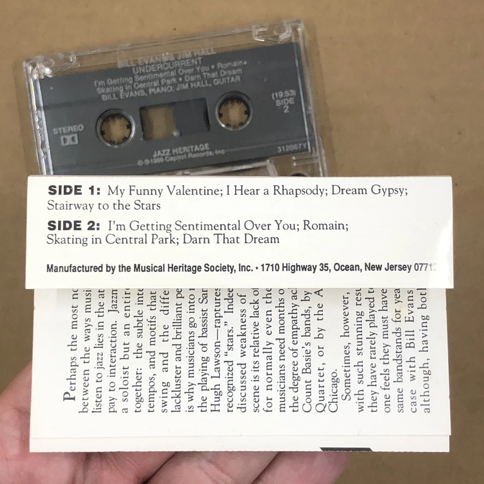 BILL EVANS Cassette Tape Jazz Cool JIM HALL UNDERCURRENT USA HERITAGE REISSUE - Image 4 of 4