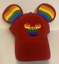 NEW Disney Parks Pride Rainbow Embroidered Mickey Mouse Ears Adult Baseball Cap