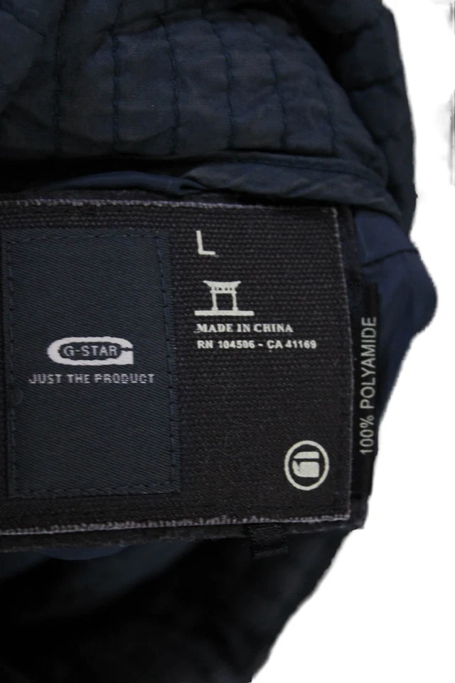 G Star Womens Windbreaker Dark Blue Polyamide High Neck Button Size L - Image 4 of 4