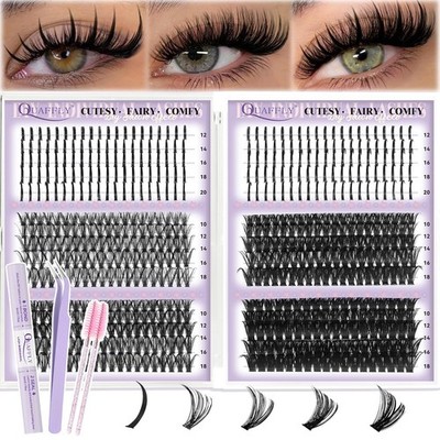 Lash Clusters Kit - 590Pcs Including Spikes Eyelashes & 4 Styles Mixed Set - ...