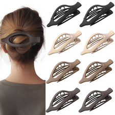8 Pack French Flat Hair Clips Large Matte No-Slip Claw Barrettes Brown Beige