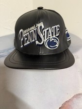VINTAGE Nittany Lions Penn State Leather Hat Cap Made in USA Snapback By Modern