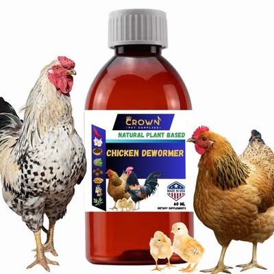 All Natural Chicken Dewormer Liquid Plant-Based Poultry Worm Treatment