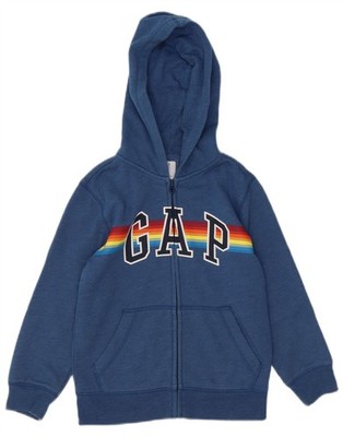 GAP Jungen Grafik Reißverschluss Hoodie Pullover 6-7 Jahre Small blau Baumwolle CZ09
