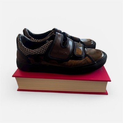 Raf Simons Brown Black Checkered Hook & Loop Leather Sneakers Men