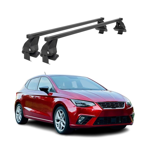 Menabo DachträGer GrundtäGer FüR Seat Ibiza Mk5 2017-2026 50Kg Stahl Schwarz 2X-image