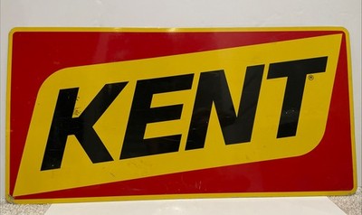 Vintage 18 x 36  KENT Feeds Metal Tin Dealer Sign Farm Advertising