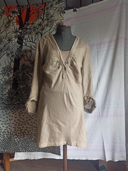 Women Hallhuber Dress Khaki Knit 38 / M / 46