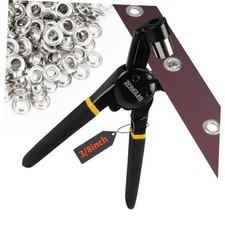 Grommet Tool Kit, 3/8 Inch Handheld Eyelet Kit Hole Punch 1-Die Set: 3/8"