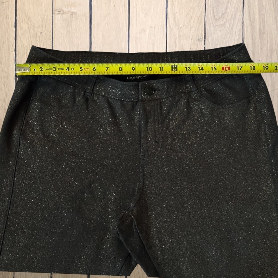 Lane Bryant Sz 18 Gold Black Sparkle Shimmer Glitter Holiday Pants